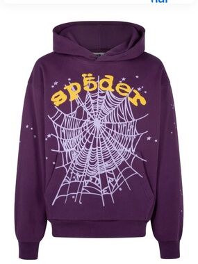 Sp5der Men's Star OG Web V2 Hoodie Purple L